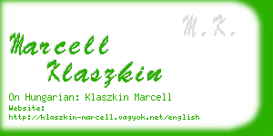 marcell klaszkin business card